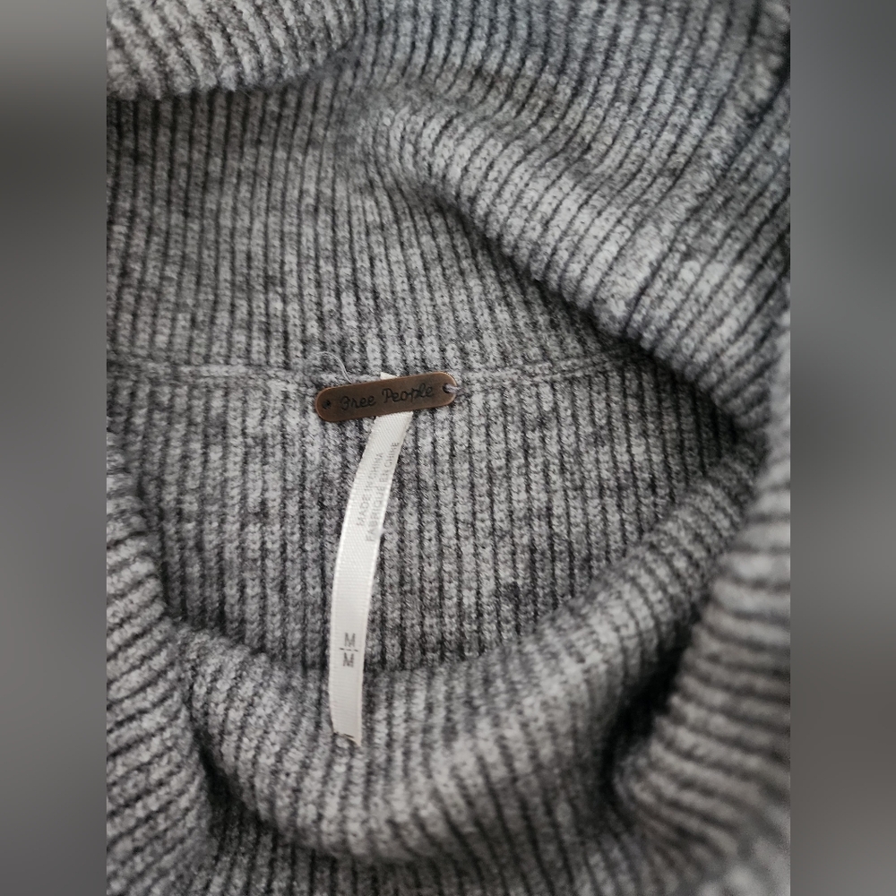 Free People Gray Cowl Neck Sweater Oversized Knit - Picture 9 of 14